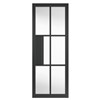 Civic Black Painted Clear Glazed 35x1981x610mm internal door features contemporary industrial style door design. It can be fitted with regular handles, latches and hinges.
