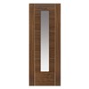 Mistral Walnut Prefinished Glazed 35x1981x686mm Internal Door is a contemporary style walnut veneered interior door with 3 ladder style panels grooved into MDF. Timber veneers are a natural material and variations in the colour and graining should be expected. Colours and graining patterns depicted in our product imagery are representative only.