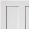 Rushmore White Primed FD30 44x1981x686mm internal door is shaker panel internal door. It is comprised of MDF face with four recessed panels. This door benefits from solid core construction. White internal doors offer a simple, timeless and minimalist look that complements almost any interior.