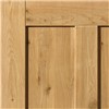 Rustic Oak Shaker 4 Panel Prefinished 35x1981x610mm Internal Door is made from real oak veneer. Timber veneers are a natural material and variations in the colour and graining should be expected. Colours and graining patterns depicted in our product imagery are representative only.