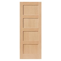 Snowdon Oak Unfinished FD30 44x2040x826mm Internal Door is real oak veneered internal door with four recessed flat panels. It is prepared ready for varnish finish. This door benefits from solid core construction. It is suitable for Pocket Door System. Timber veneers are a natural material and variations in the colour and graining should be expected. Colours and graining patterns depicted in our product imagery are representative only.