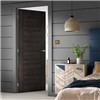 Tigris Cinza 35x1981x762mm laminate door comes with dark grey coloured wood effect making it suitable for contemporary look. Uniform finish makes it ideal for matching your colour scheme. This door benefits from semi-solid core construction. It is suitable for Pocket Door System.