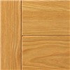 Tigris Oak pre-finished 35x1981x533mm internal door is made from real oak veneer. It is supplied fully finished with quality varnish. It has 5 ladder style panels with real wood grooves. This door benefits from solid core construction.