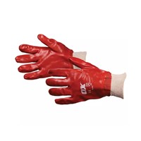 Ox Red PVC Knit Wrist Gloves
